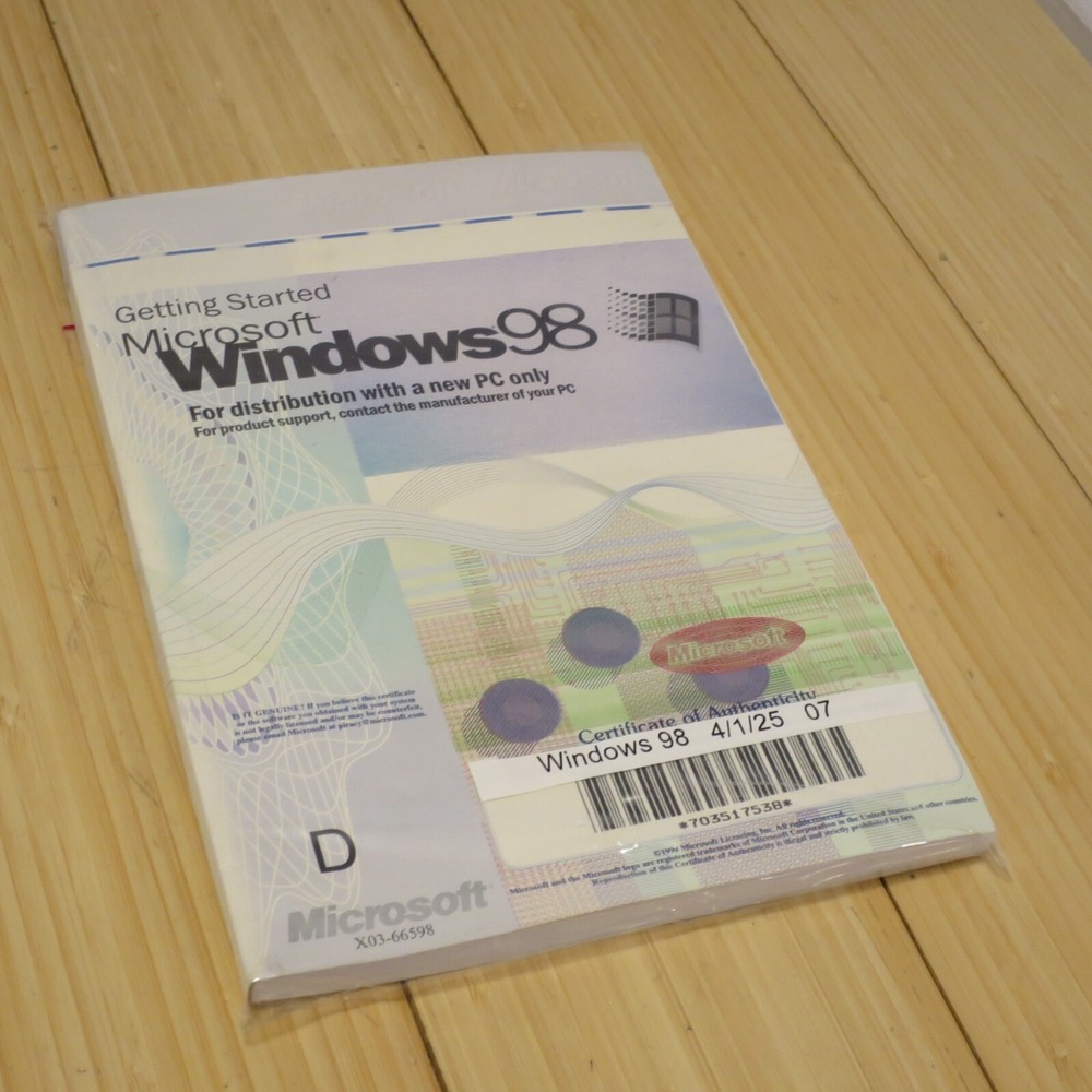 Microsoft X03-66598 Windows 98 - COA & Manual only (NO CD)‎ - 07